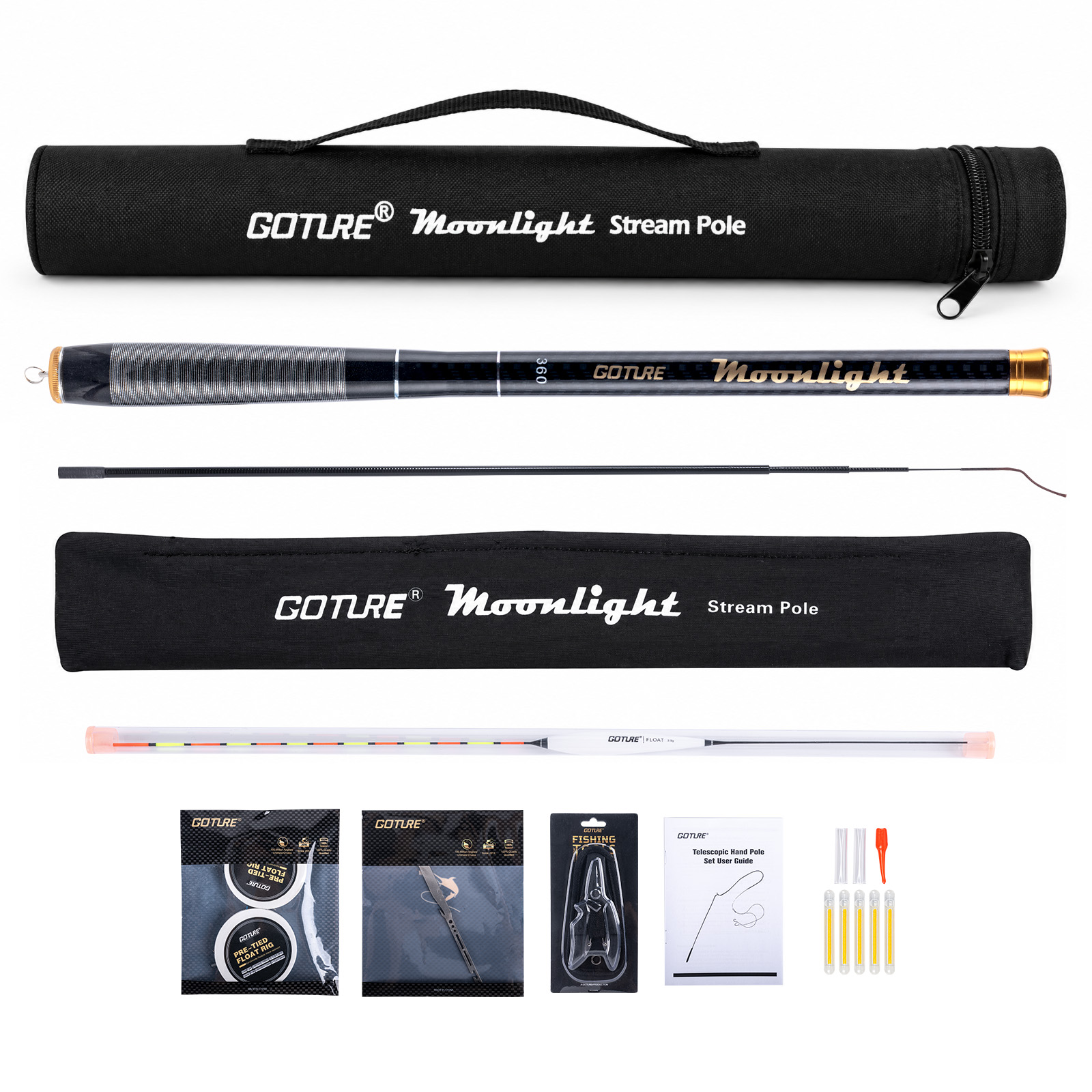 Fishing Equipment Bag - Goture Teleskop-Angelrute mit Angelzubehör und Röhrentasche,